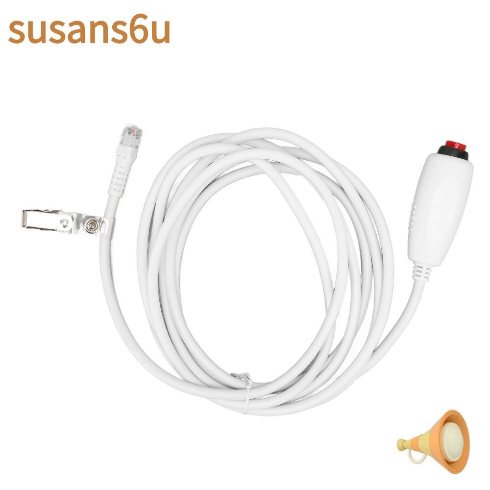 สายพยาบาลทดแทน SUSAN, หัวคริสตัล 9.8ft สายเรียกพยาบาล, สายเคเบิลปุ่มกดปลั๊ก 6P4C สากล Healthcare Fac