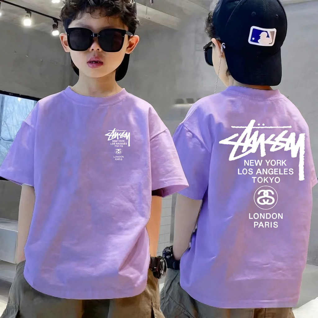 เสื้อยืดคอกลมสำหรับเด็กผู้ชาย ทำจากผ้าฝ้ายพรีเมียม 100% สวมใส่ได้ทั้งชายและหญิง มีให้เลือกตั้งแต่ไซส์ 2/3 จนถึง 10/11