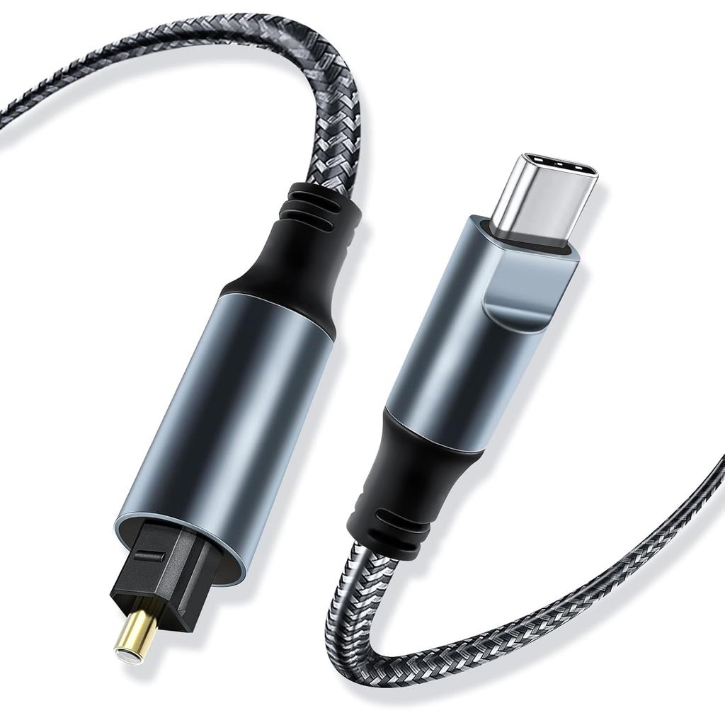 Kumiho สายถัก USB C ถึง Optical Audio Cable 3Ft Unidirectional USB C ถึง Toslink Optical สําหรับ TV/