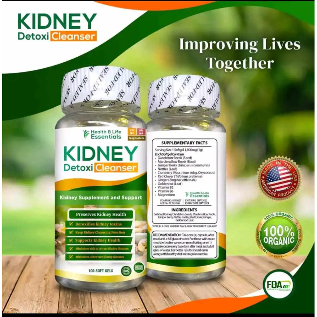 Kidney Detox Cleanse ● With Cranberry Extract | Helps Eliminate Bladder Toxins | 100 Softgels