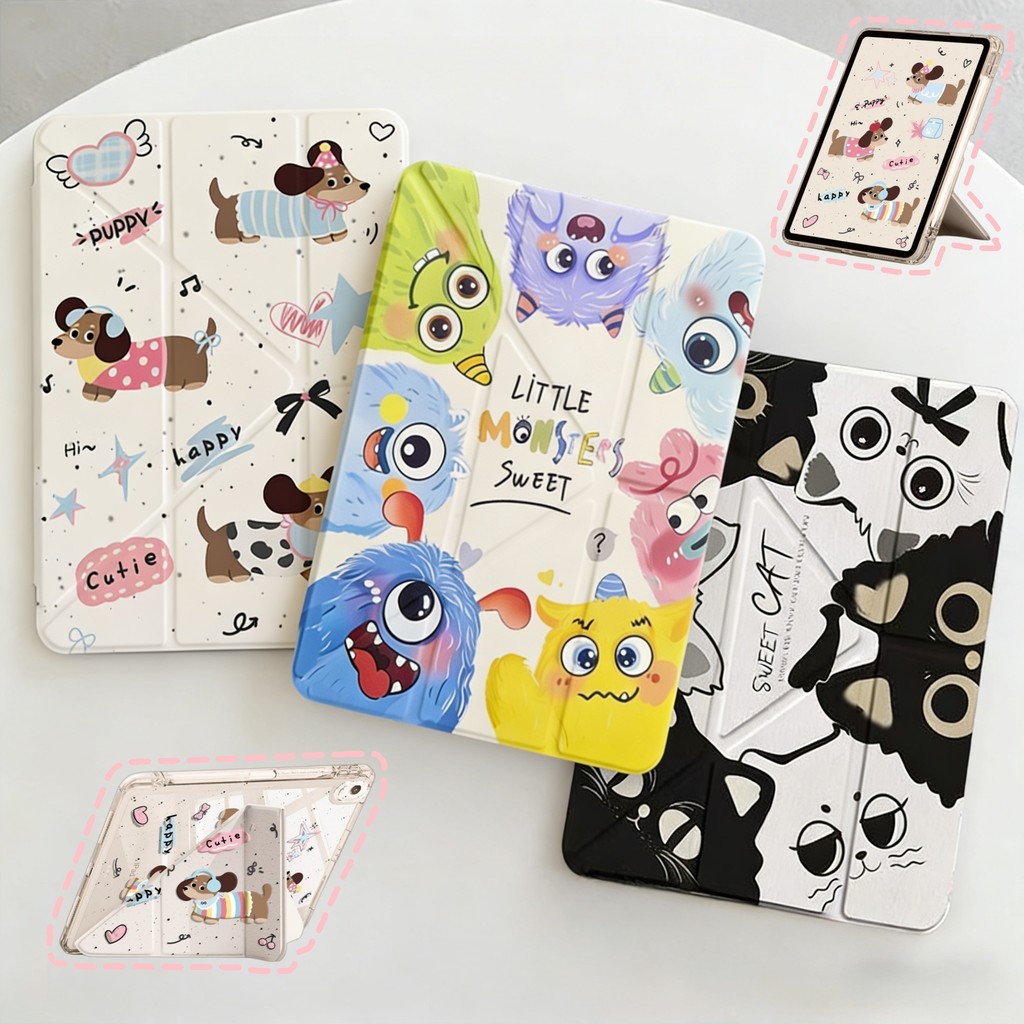 Yพับพับเคสไอแพอะคริลิคได้ for เจน11 gen10 Gen9/รุ่นที่8/เจน7/Air6/Air5/Air4 pro11 ถาดใส่ปากกา case