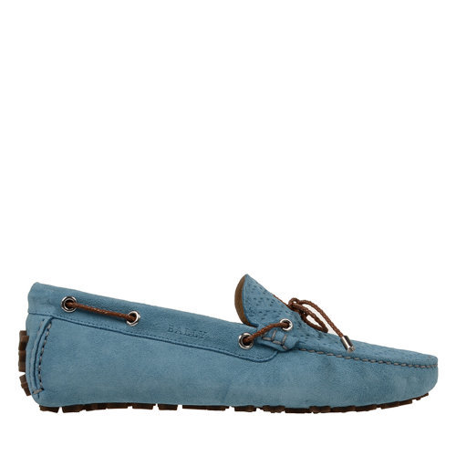 BALLY/BALLY รองเท้าหนังลําลองหนังกลับสีน้ําเงินสําหรับผู้ชาย WEILON/40