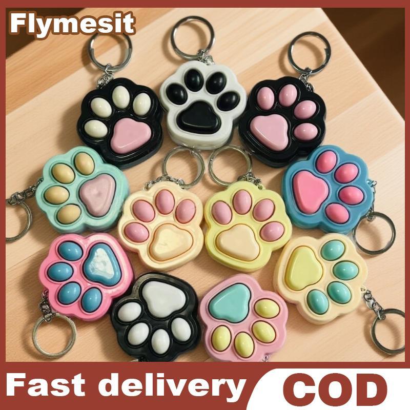 Flymesit การ์ตูน Cat Claw ปลายนิ้ว Key แหวนจี้น่ารักปุ่มพวงกุญแจ Creative กระเป๋า Charm สําหรับของขวัญ EN