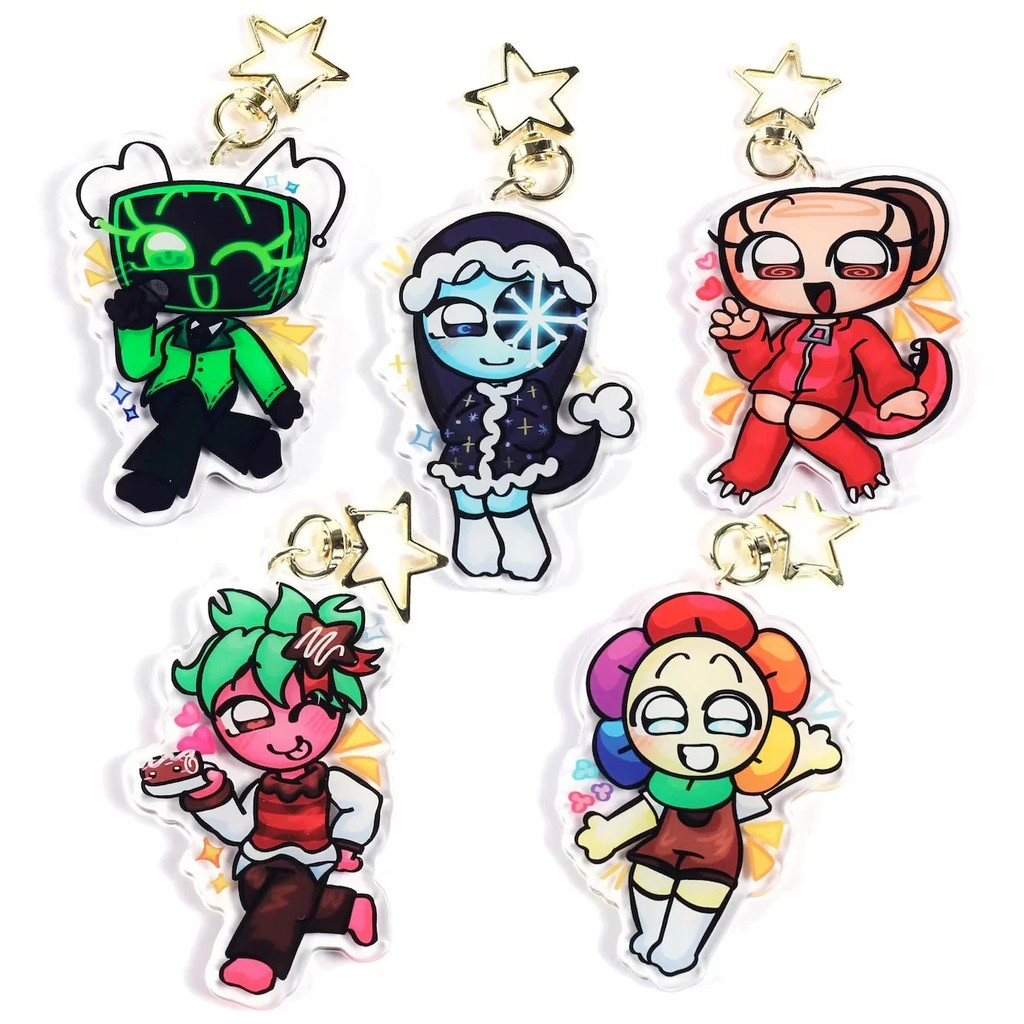 Dandys World micha พวงกุญแจอะคริลิคพิมพ์ Dandy Shelly Vee Astro Sprout Roblox เกมอุปกรณ์เสริมตกแต่งก