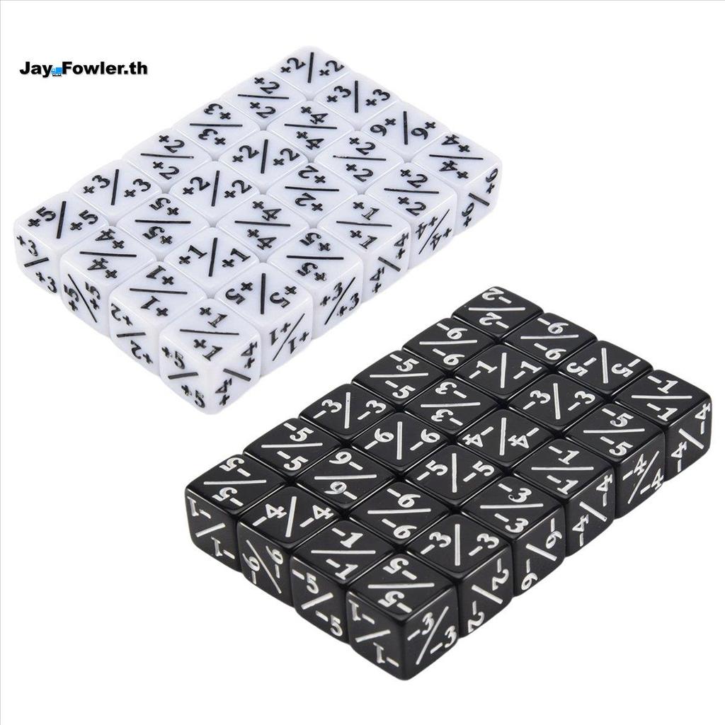 [Jay_Fower]เคาน์เตอร์ลูกเต๋า 16 มม. 48 ชิ้น Token Dice Loyalty Dice D6 Dice Square สําหรับ,,,การ์ดเก