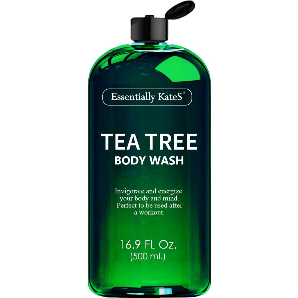 Essentially KateS Tea Tree Body Wash 16.9 fl oz - ธรรมชาติ 100% - Fights Body Odor & Iritation - ช่ว
