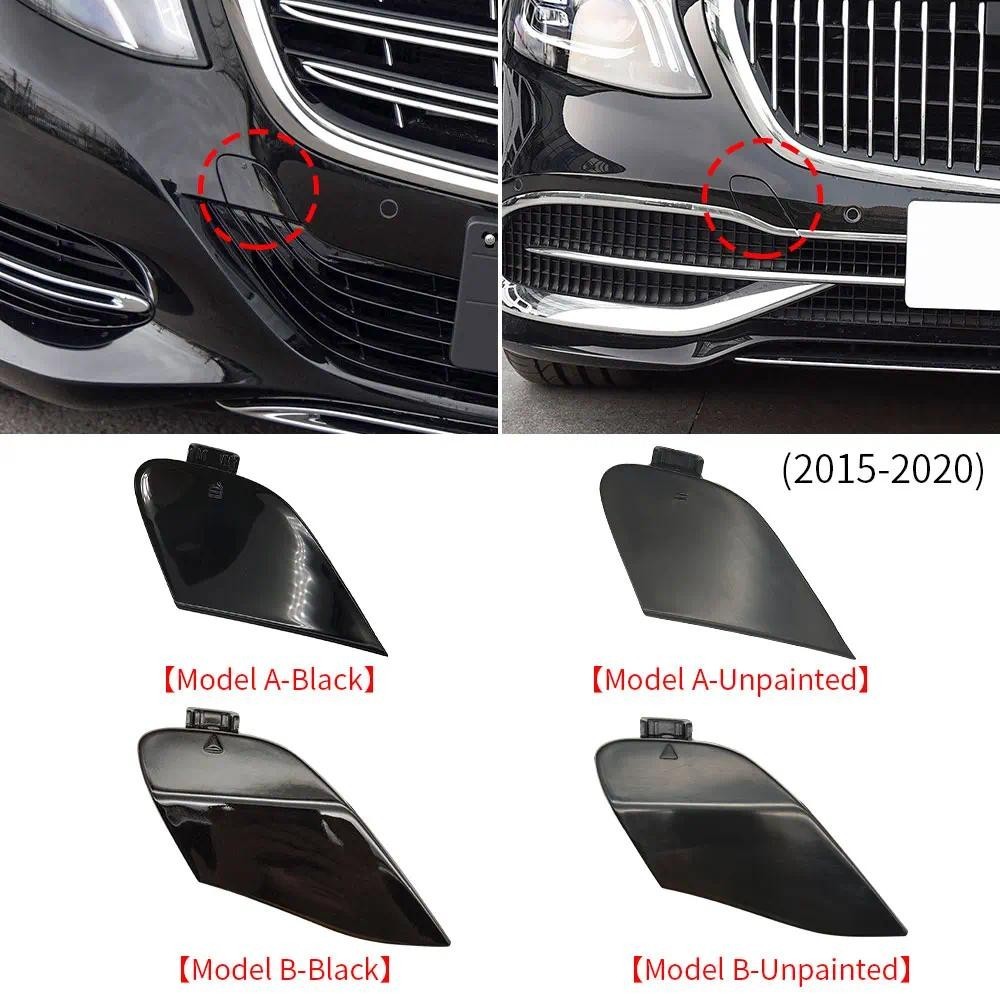 สําหรับ Mercedes W222 MAYBACH รถกันชนด้านหน้า Tow Hook ฝาครอบอุปกรณ์เสริมสีดําสําหรับ Benz S MAYBACH