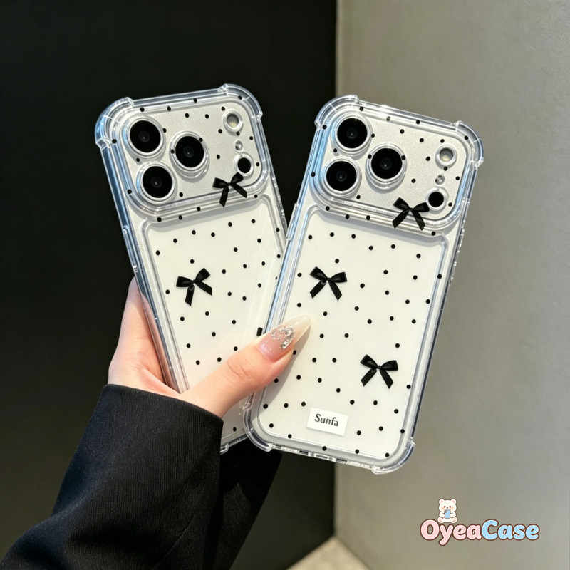 Polka Dot Ribbon Bow Clear Case สําหรับ iQOO Z11 Turbo Z10 Z10R Z10X Z9 Turbo Z9X Z9S Z8 Z8X Z7 Z7X 
