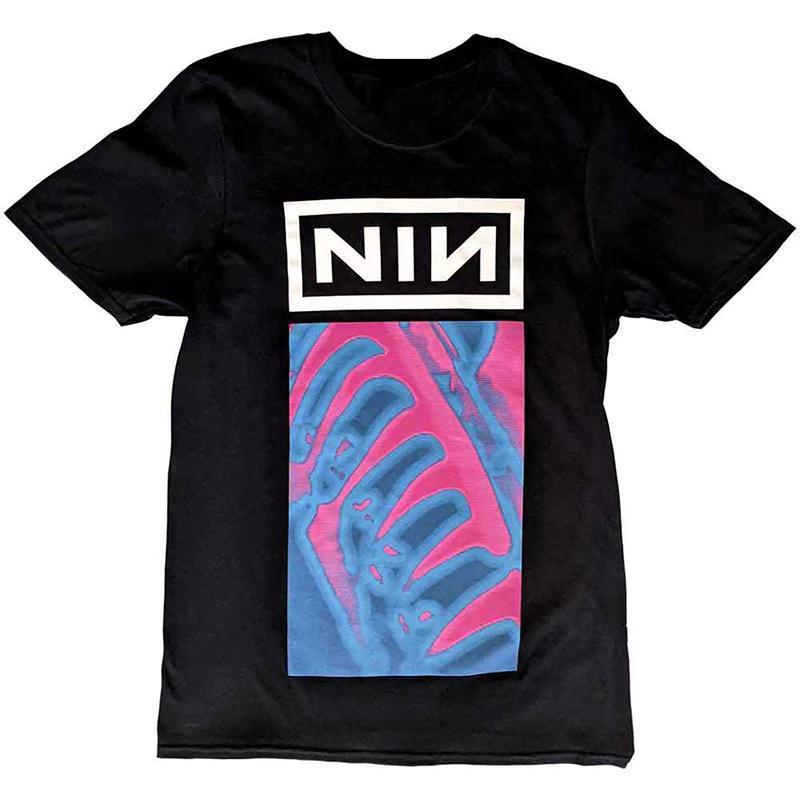 เพลงร็อกอเมริกัน NINE INCH NAILS เสื้อยืดแขนสั้นพิมพ์ลายโดยตรงของวง Nine Inch Nails สำหรับทุกเพศ T เ