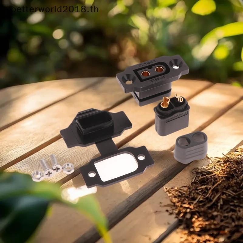 [bet] 1 ชุดปลั๊กหญิงสีเหลืองพร้อมฝาครอบ XT60E-F Connector ปลั๊กสายไฟแบบพกพาสําหรับ RC FPV มอเตอร์ ES