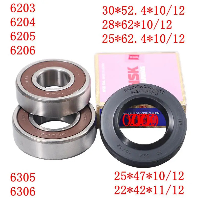 สําหรับ ซีเมนส์ กลองเครื่องซักผ้าแบริ่ง 6203 6204 6205 6206 6305 6206 6206 63066+ซีลน้ํา ซีลน้ํามัน 