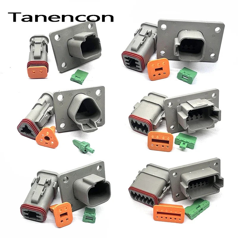 2/3/4/6/8/12 Pin รถ Excavator Connector ปลั๊ก DT Series หน้าแปลนคงที่ DT04-2P-L012 DT04-4P-L012 DT04