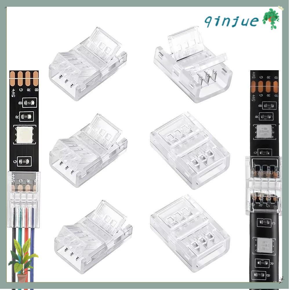 QINJUE คริสตัลหัวเข็มขัดสําหรับ Light Strip Head, 10 มม.2Pin 3Pin 4Pin 5Pin LED Strip Connector, ของ