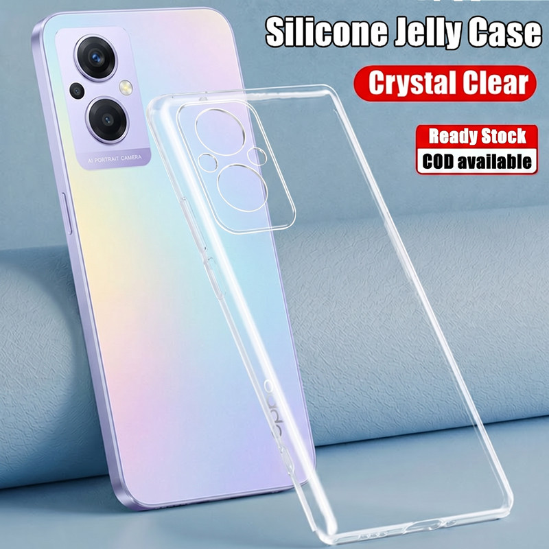 สําหรับ OPPO Reno8 Lite CPH2343 Slim Soft Clear Silicon Rubber Scratch-Resistant CP Jelly Case คริสต
