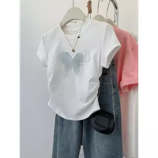 M-4XL มีหลายไซซ์ให้เลือกเสื้อยืดครอป เสื้อผ้าแฟชั่นสวยๆ เสื้อยืดสวยๆผู้หญิง เสื้อครอปเข้ารูป เสื้อสาวอวบ คุณผู้หญิง
