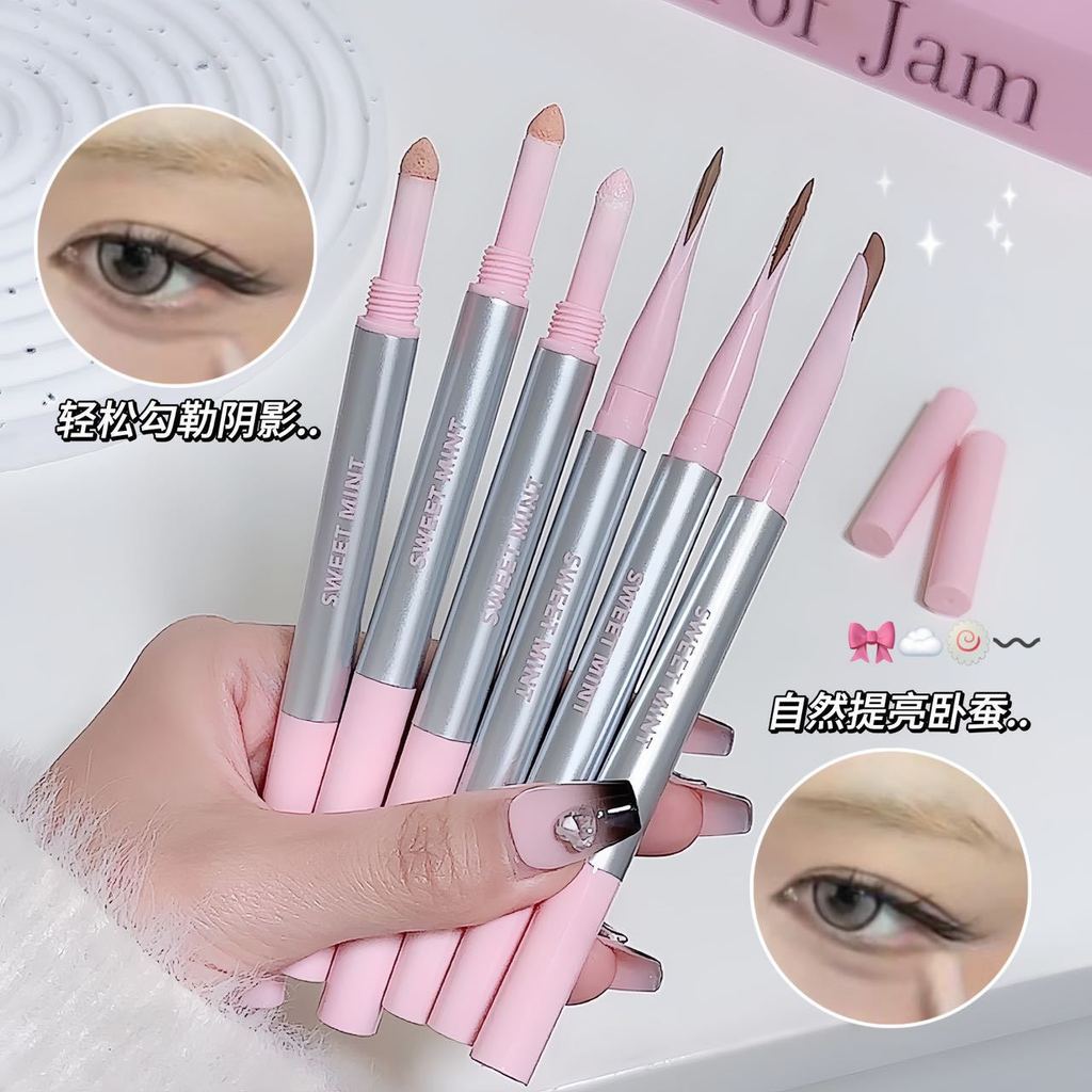 [คลังสินค้าพร้อม] sweet mint Double-Headed Bobo Lying Silkworm Pen Natural Brightening Moms Lying Si