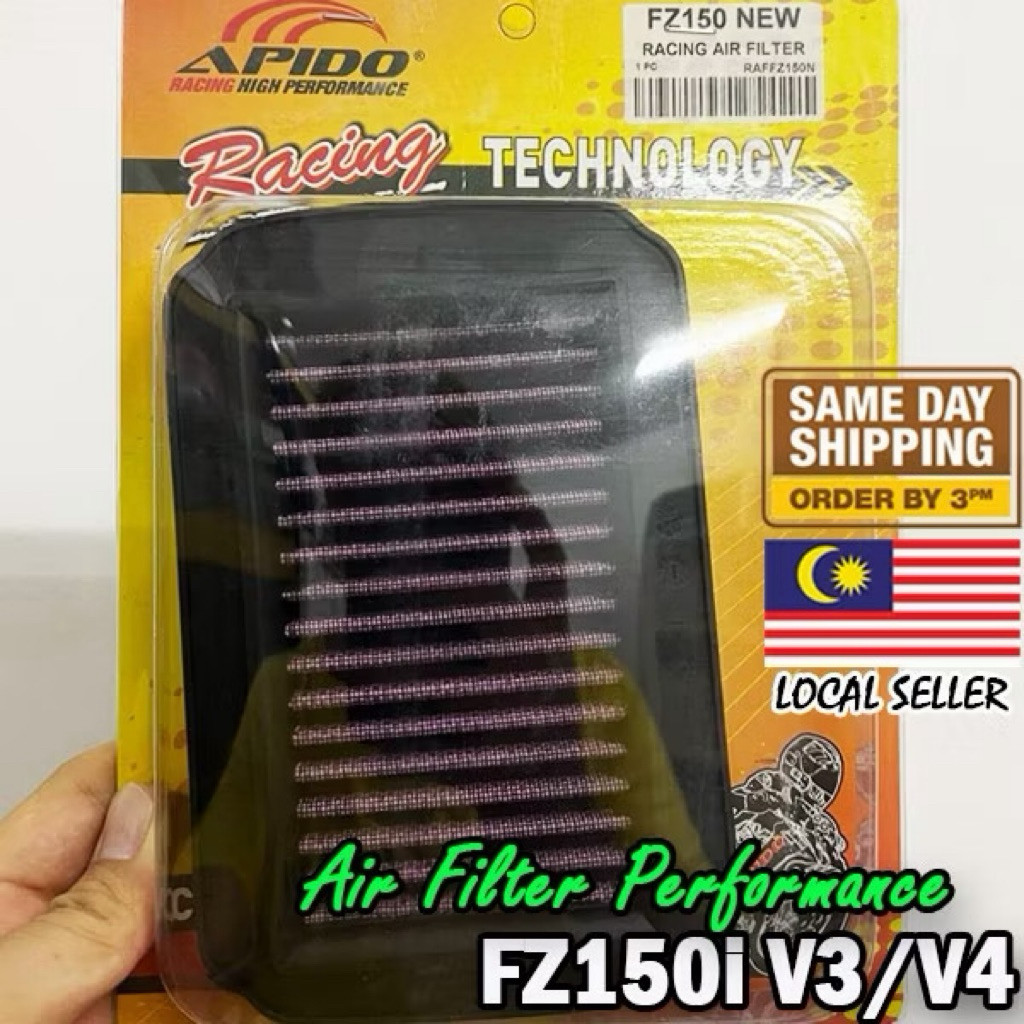 APIDO AIR FILTER RACING สําหรับ YAMAHA FZ150 FZ 150 OLD / NEW FZ150i FZ150-i Fi