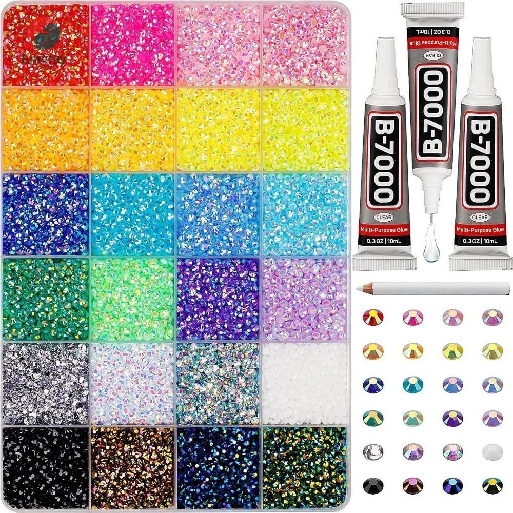 EMERAY เรซิ่น Rhinestone Kit DIY สำหรับตกแต่งงานคราฟต์และศิลปะ ประกายหลากสี พร้อมใช้งาน