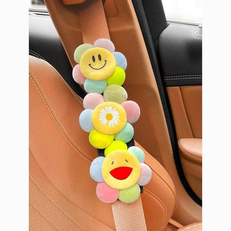 Car Safety Belt Shoulder Pad Cover Cartoon Cute Little Monster Car Safty Belt Cover Anti-Strangulati