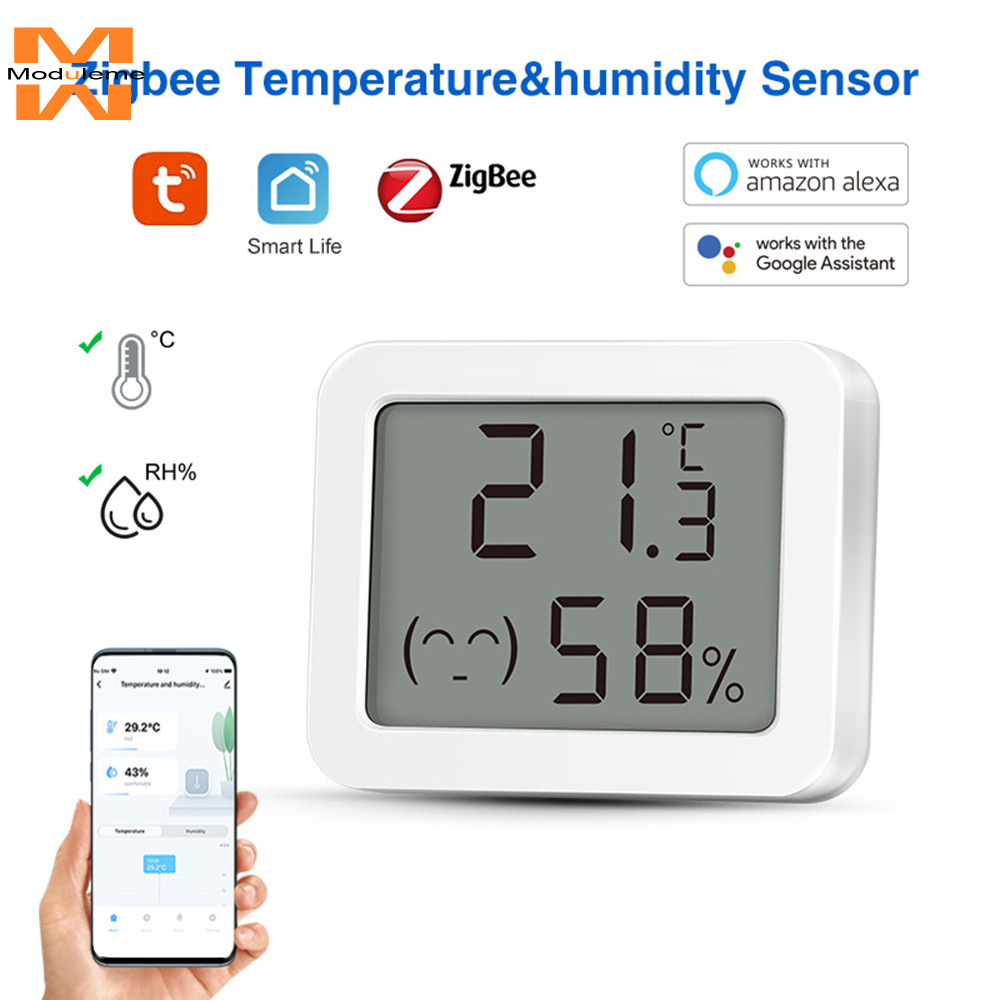 Tuya Zigbee เซ็นเซอร์อุณหภูมิและความชื้นอัจฉริยะ LCD เครื่องวัดอุณหภูมิและความชื้นจอแสดงผลดิจิตอล -2