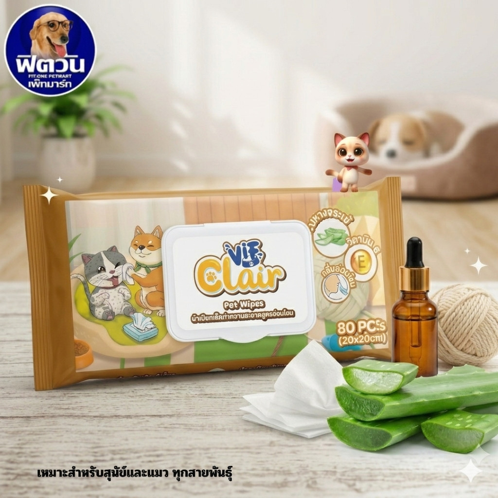 VIF Clair - ผ้าเปียกทำความสะอาดสูตรอ่อนโยน M จำนวน80ชิ้น