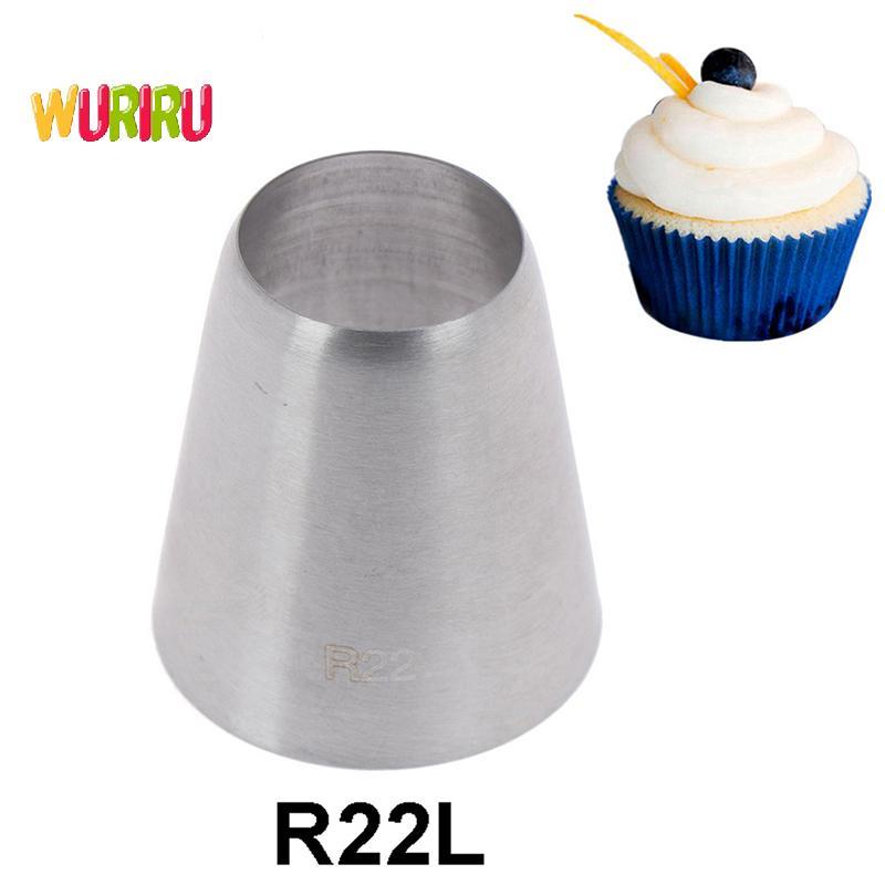 [แปด] R22L หัวฉีดตกแต่งปลายท่อกลม เคล็ดลับขนม เครื่องมือทําขนมเค้กฟองดอง [ที่ต้องการ]
