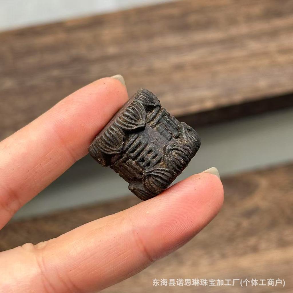 Sinking ไม้แกะสลักผายลมพีชหัวใจรัก Fortune ตัวอักษร Barrel ลูกปัด God of Wealth ห้ากลีบดอกไม้ DIY พร