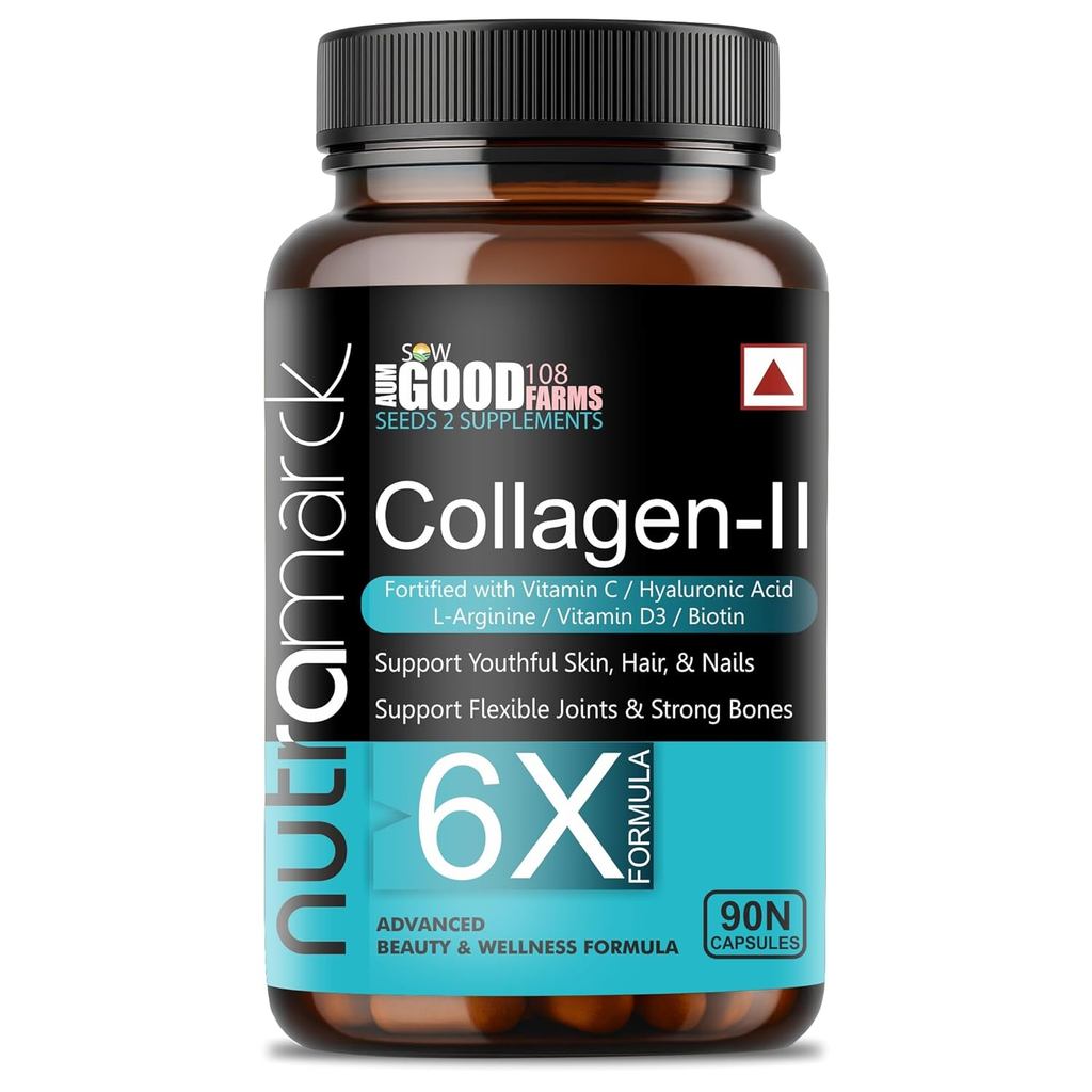 แคปซูลคอลลาเจน 6X | Advanced 6X Formula 1000mg พร้อมกรดไฮยาลูโรนิก วิตามินซี & ไบโอติน For Brighter 