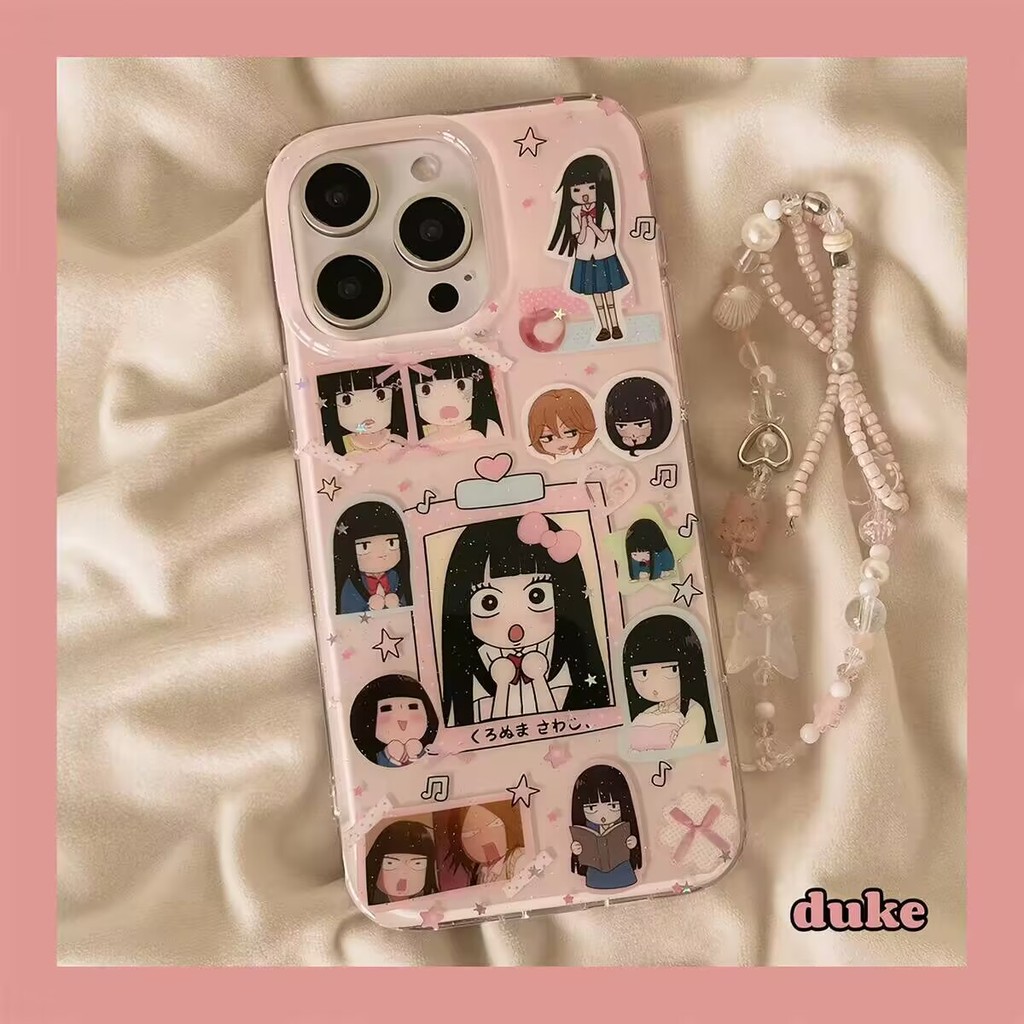 สาวการ์ตูนสองมิติญี่ปุ่นพร้อมสร้อยข้อมือ VIVO Y03 V30e V40 V50 V60 V70 FE lite Y04 Y19s Y21d Y39 เคส
