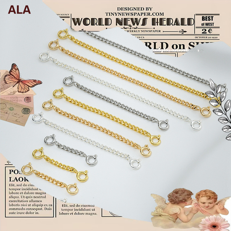 💖ALA เครื่องประดับ DIY💖สร้อยข้อมือห่วงโซ่ความปลอดภัยสร้อยคอโซ่ขยายยาว14K หุ้มทองทำด้วยมือ DIY สองหัวสปริงหัวเข็มขัดอุปกรณ์ตกแต่งวัสดุ[ bracelet necklace DIY สร้อยคอ สร้อยสีทอง โซ่ สร้อยคอ สร้อยข้อมือ ]