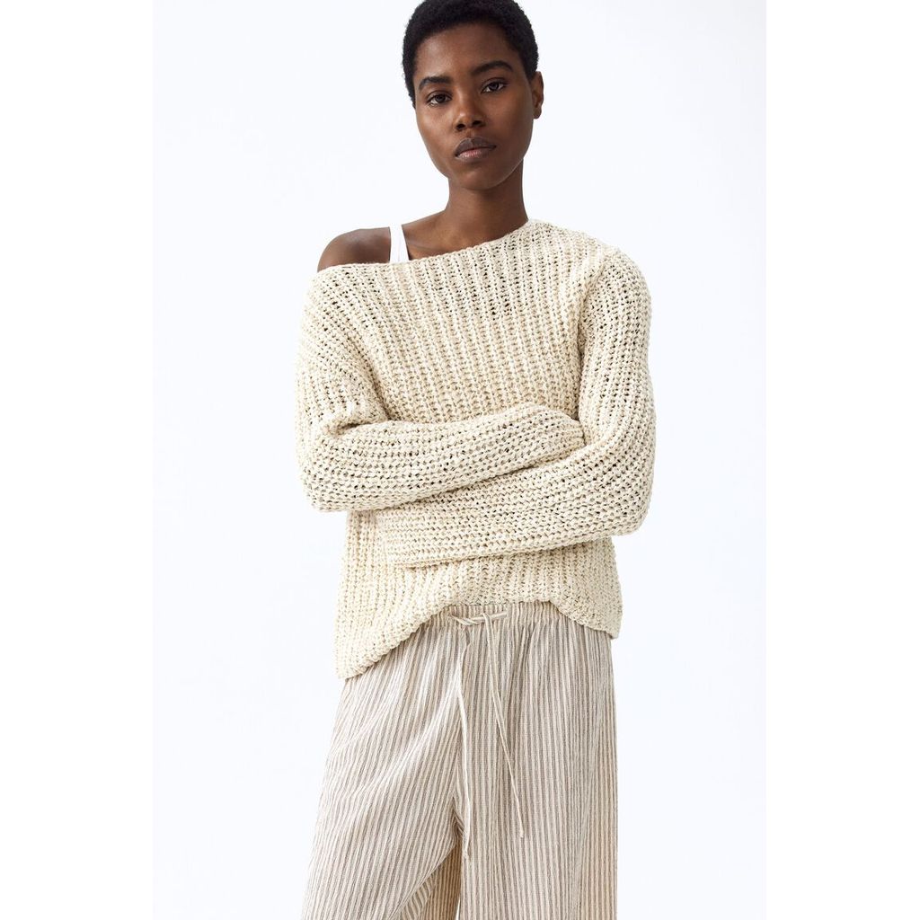 H&M(เอชแอนด์เอ็ม) กางเกงทรงกว้างแบบดึงขึ้น ผู้หญิง 1216645_12 ราคา ถูกที่สุด ดีลบีเคเค แกลเลอรีภาพที่ 8