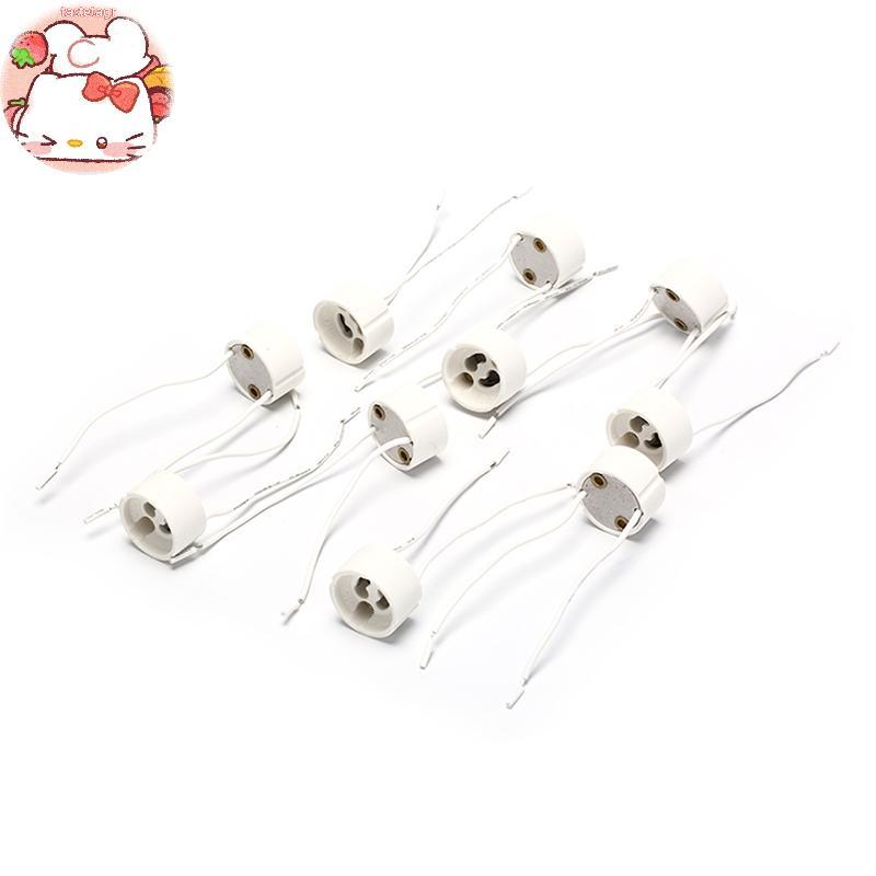 Tast 10 ชิ้น LED strip GU10 soet สําหรับฮาโลเจนเซรามิคหลอดไฟสายไฟเชื่อมต่อผู้ถือ EN