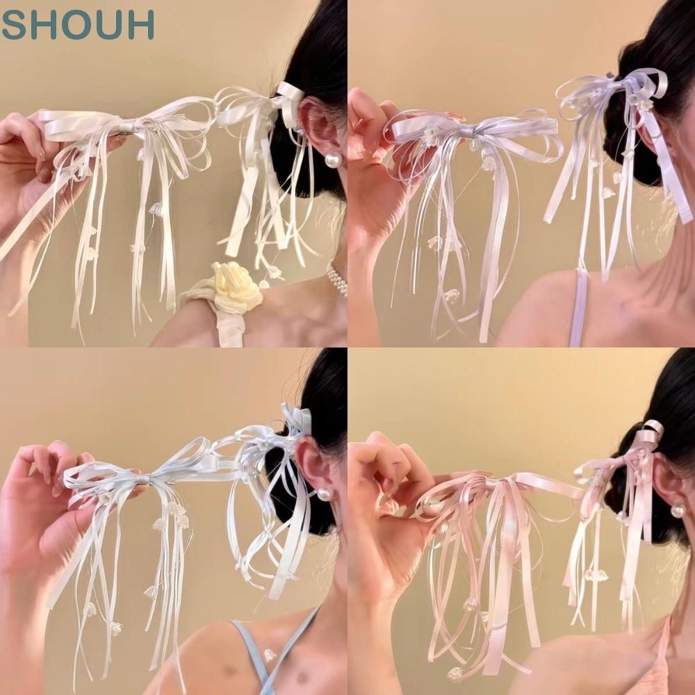 กิ๊บติดผมโบว์ SHOUH Lily of The Valley เครื่องประดับผม Lily of The Valley Ribbon Lily of The Valley 