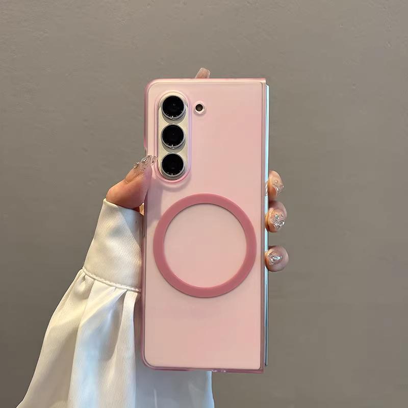 เข้ากันได้กับ Samsung Galaxy ZFold7/ZFold6 เคสโทรศัพท์แม่เหล็กเคลือบด้านบางพิเศษพร้อมเชือกเส้นเล็กแล