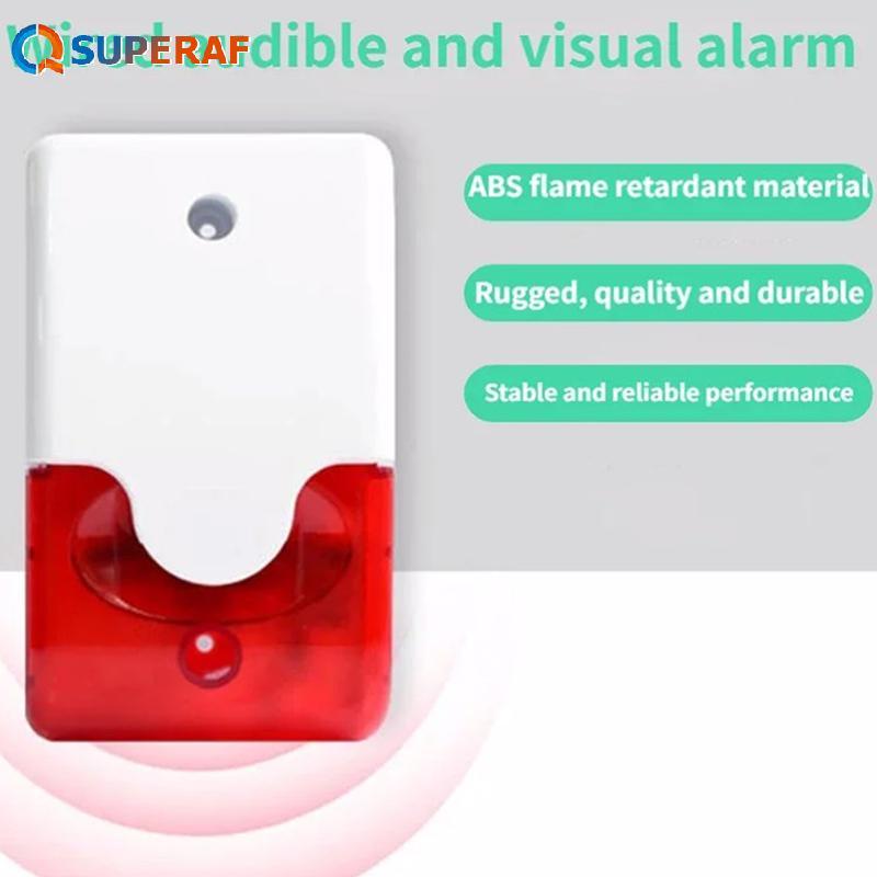 SUPERAF Strobe Siren Alarm 103 DB Horn 12 V/24 V/220 V สายไฟกระพริบนาฬิกาปลุกกลางแจ้งตํารวจ Strobe Light ไซเรนนาฬิกาปลุกร้อน