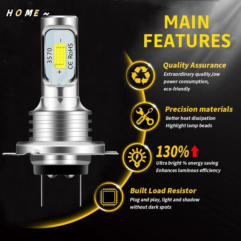 NewHOME H7 Led Canbus ไฟหน้า H7 Led Lo Beam หลอดไฟ 6000K IP 68 CSP 3570 ชิป LED