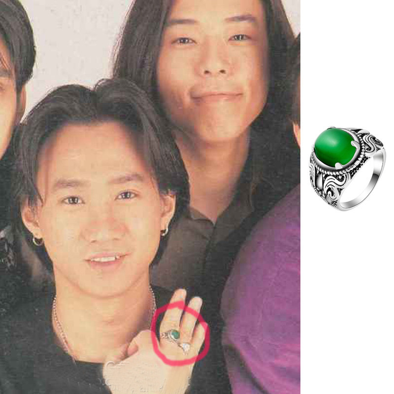 แหวนผู้ชาย แหวน แหวน Niche Yellow Home Colt Diamond Agate Emerald