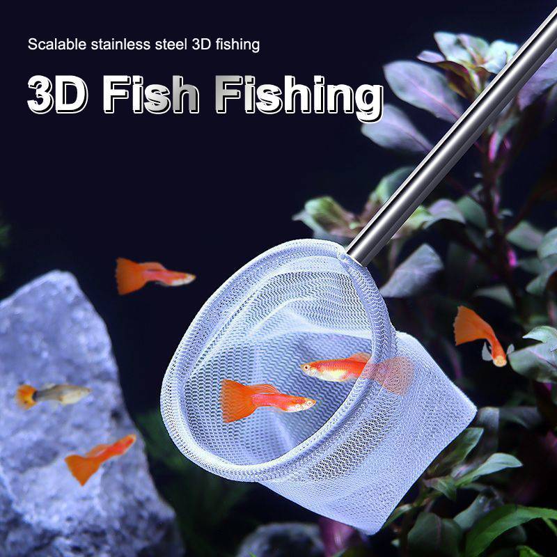 CHE ยืดหยุ่น Aquarium ถังปลาจับสุทธิ Fishnet Retractable Fish Scoop ยาวเครื่องมือทําความสะอาดสแตนเลสจับ Fishnet TH