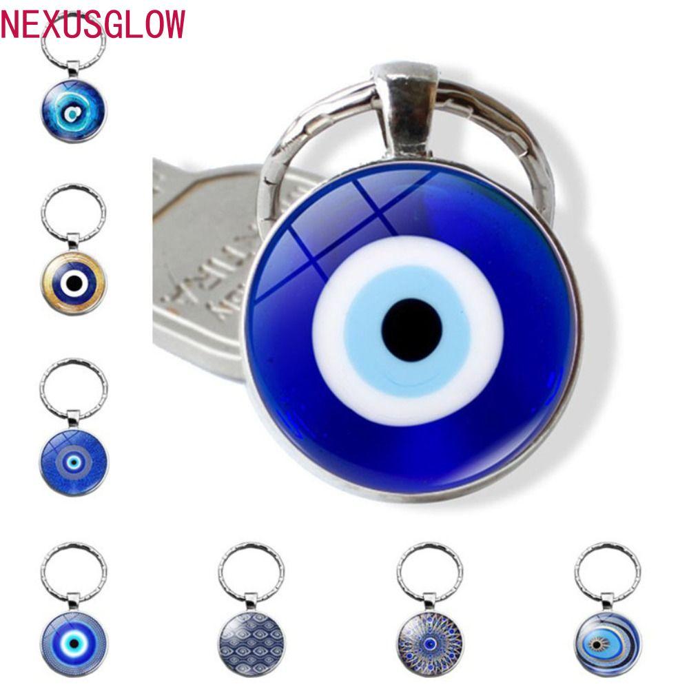 NEXUSGLOW Blue Evil Eye จี้, อินเทรนด์ตุรกี Evil Eye พวงกุญแจ, Evil Eye พวงกุญแจลูกปัดสีฟ้า Evil Eye