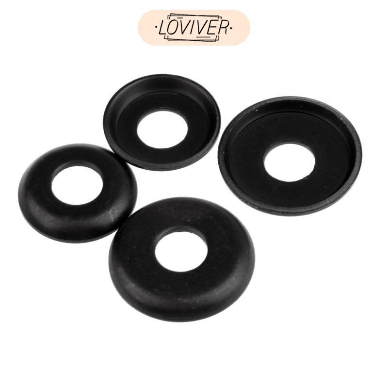 4 ชิ้นเปลี่ยน Longboard / Skateboard Bushings เครื่องซักผ้า- อะไหล่สเก็ตบอร์ด - สีดํา