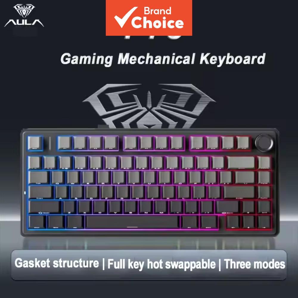 Aula F75 Tri Mode Hot Swap Rgb Mechanical Keyboard 75 สําหรับเล่นเกม