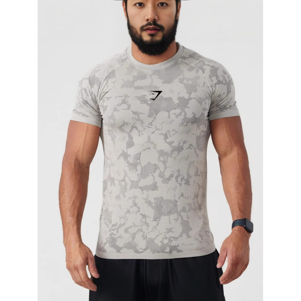 New Running Sports Fitness T-shirt Top Casual Breathable Tight Short Sleeve 7hoD