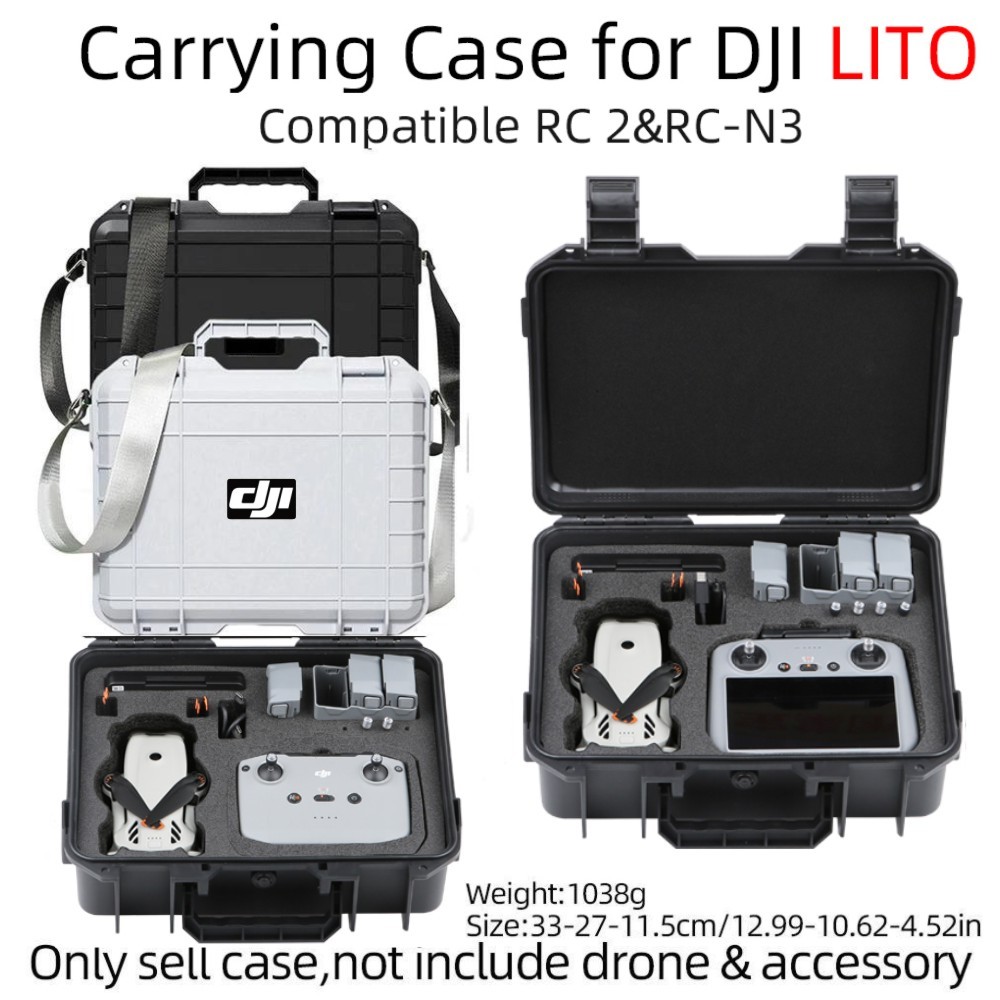 เหมาะสําหรับ DJI LitoX1/Lito1/Mini5 pro (RC2/RCN3) กล่องป้องกันการระเบิดรอบด้าน, Lito body accessories กล่องเก็บของแบบพกพาเปลือกแข็ง, กล่องไหล่เดี่ยว