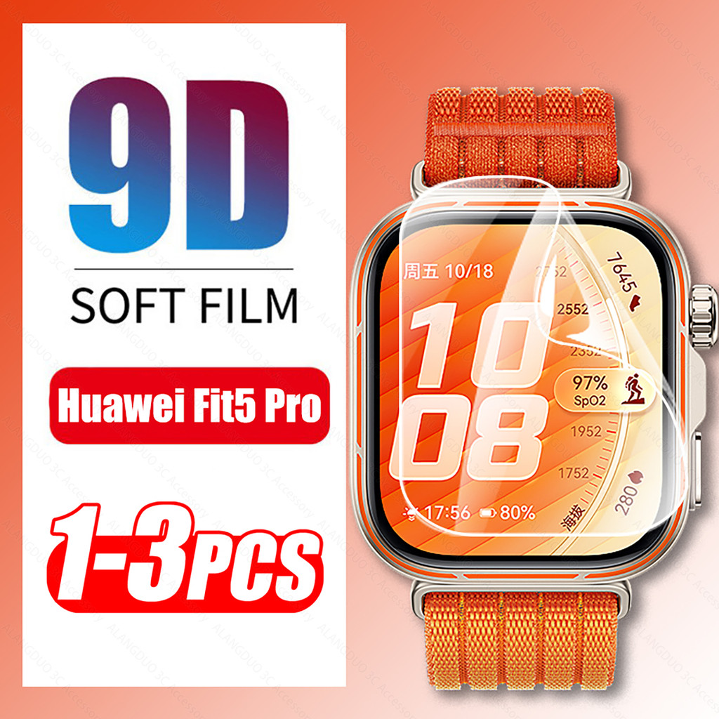 1-3PCS Huawei Watch Fit 5 Pro Unthin Soft Hydrogel HD Clear ฟิล์มป้องกันสําหรับ Huawei Fit5 Pro สมาร์ทวอท์ชแบบเต็มหน้าจอฝาครอบ
