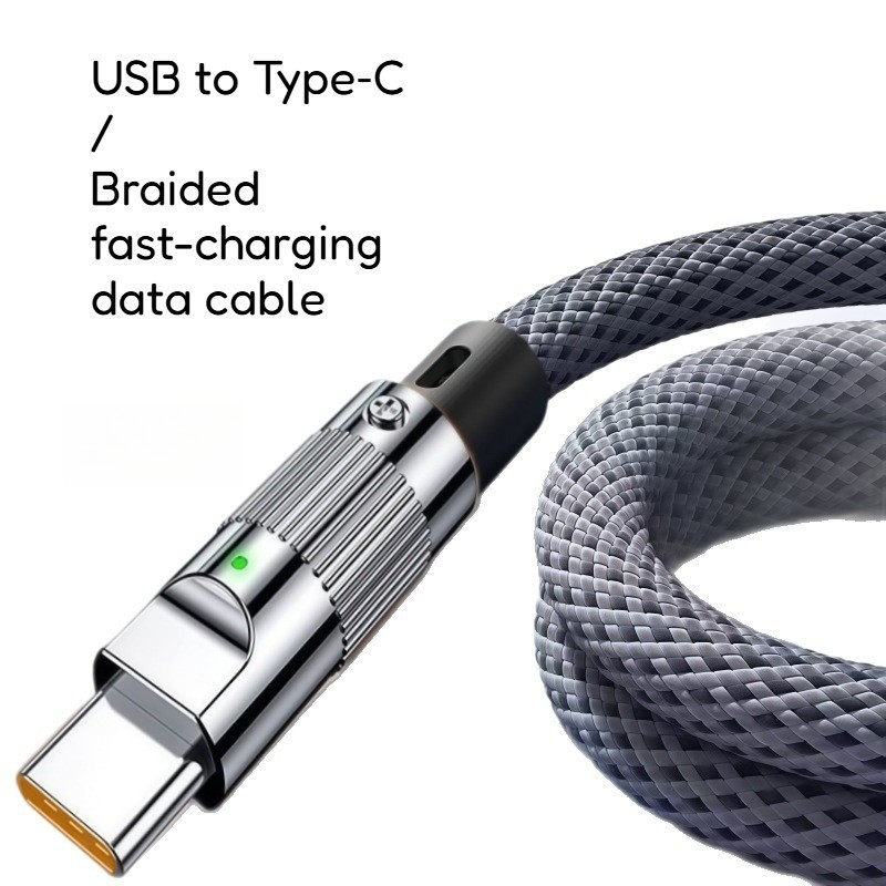 6A Super Fast CHARGING USB-Type-C สายเคเบิลข้อมูลโทรศัพท์มือถือ Fast CHARGING เหมาะสําหรับโทรศัพท์มือถือแท็บเล็ตพีซีขยาย 1.5 M/2 M สายชาร์จ – โปรปัง