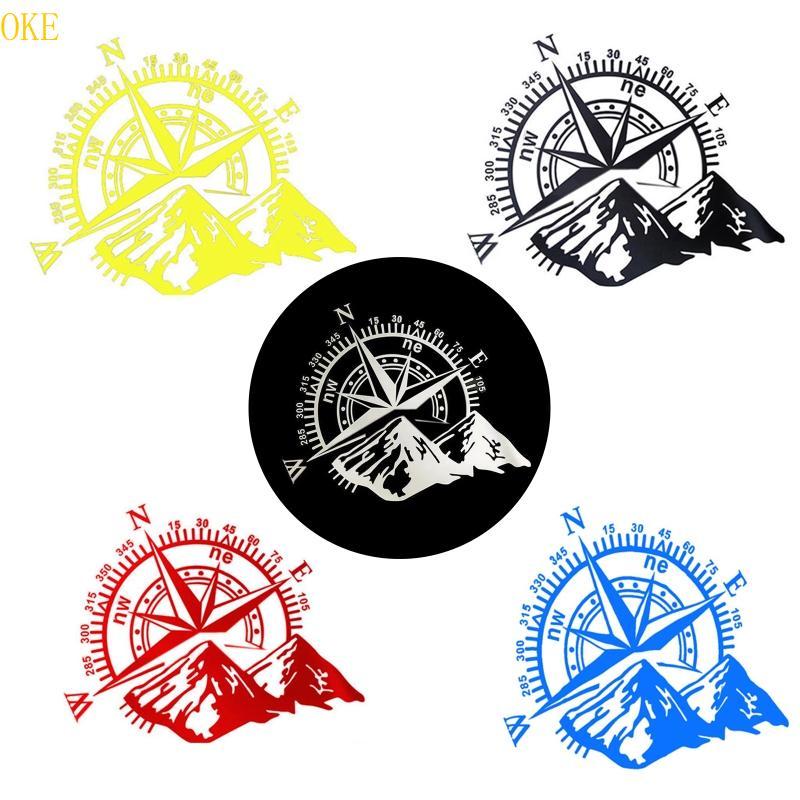 OKE Auto Hood สติ๊กเกอร์ตกแต่ง 48x34 ซม. CompassShape Decal ตกแต่งสําหรับรถยนต์รถบรรทุก