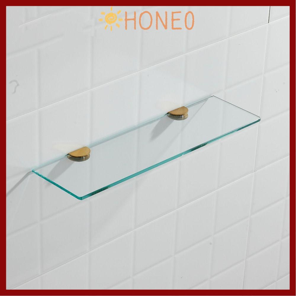 HONE ชั้นวางแก้ว, ที่เก็บฝักบัวแก้วโมเดิร์น, ทนทานติดตั้งง่าย 38.5*11.5*0.6 ซม. ติดผนังสีทองในร่ม