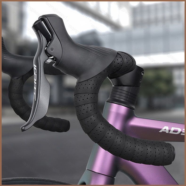 HQ2 1 คู่ Breathable Non Slip จักรยาน Handlebar เทป Shock Absorption Perforated Bar Wrap จักรยานขี่จ