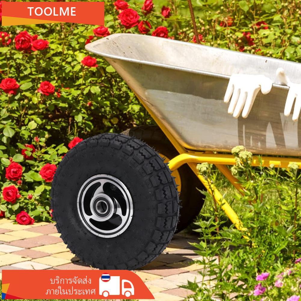Toolme-TH รถสาลี่ยาง 10in 3.5-4 โลหะผสม HUB ยาง 250 กก.โหลดแบริ่งรถเข็น Go Kart ล้อเปลี่ยนส่วน