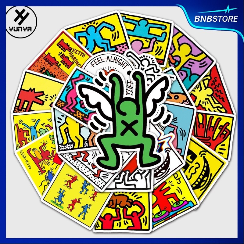 🍀ส่งจากไทย🍀 50ชิ้น สติกเกอร์ ผลงาน คีธ แฮริ่ง Keith Haring Artwork Sticker DIY พร้อมส่ง
